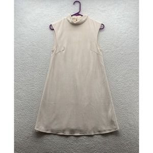 Free People X Lenni Shift Dress Womens Small‎ S Anthropologie Faux Suede Cream